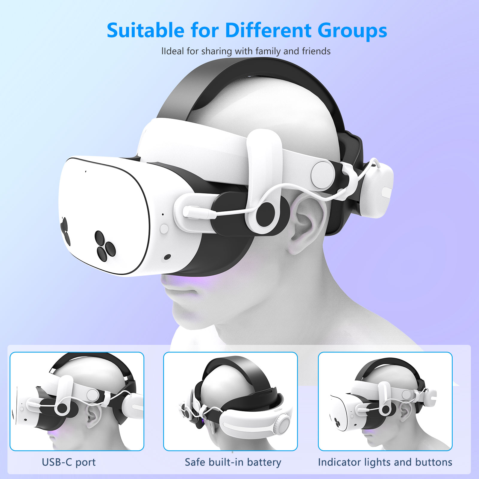 For Quest3S VR Headset 12000mA - Gaming Accessories Headset review and price